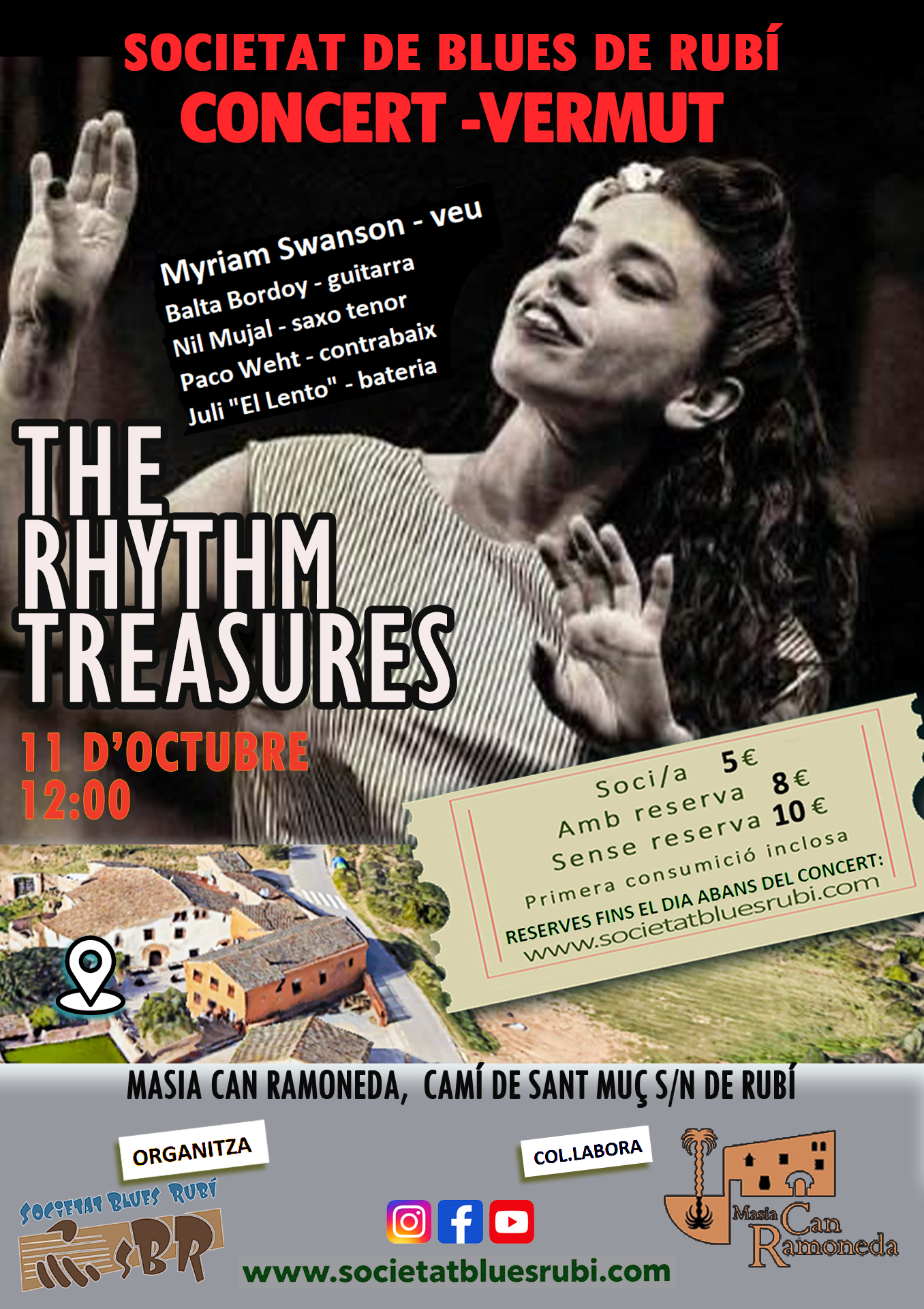 CONCERT VERMUT: THE RHYTHM TREASURES. Diumenge 11/10 a les 12:00h